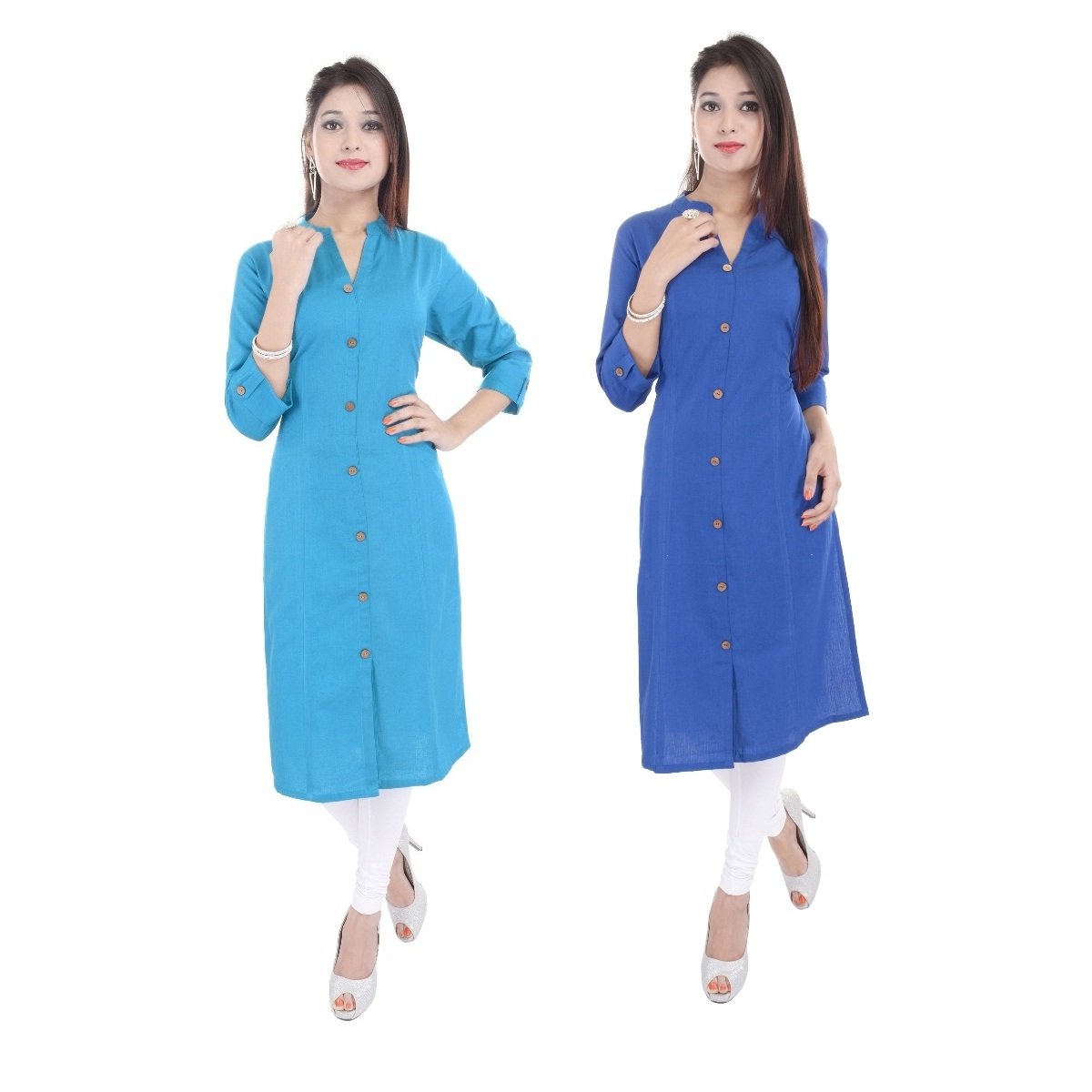 BrightJet Attractive Designer cotton kurti Combo of blue