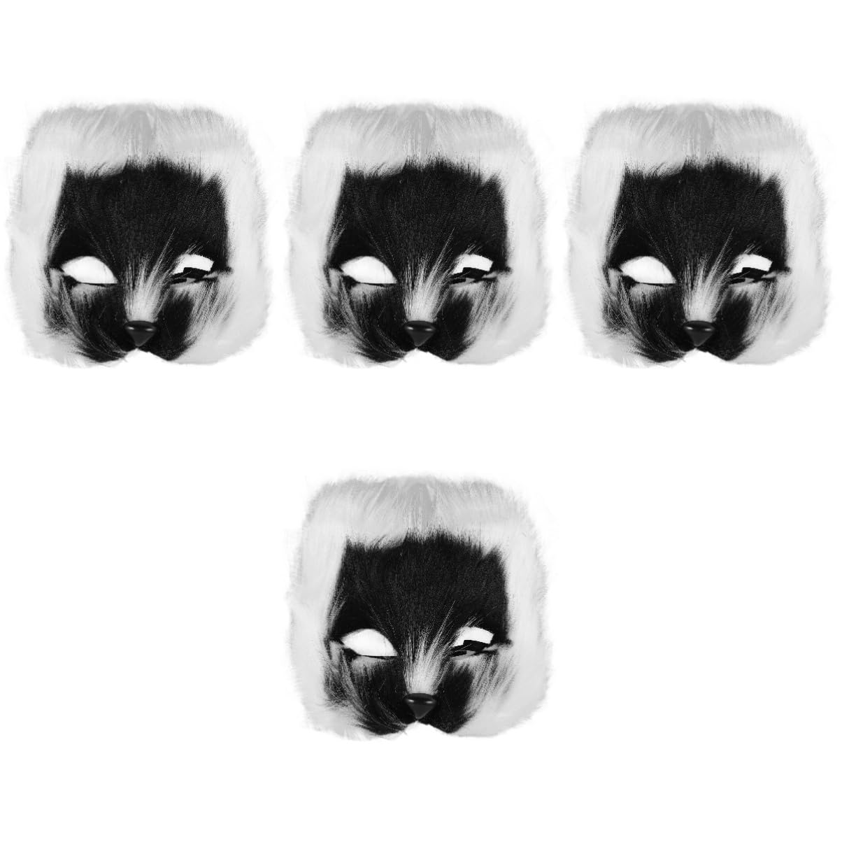 Healvian 4 Pezzi Maschera Fox per Costumi Halloween e Cosplay Leggera e Decorativa con Perfetta per e Balli