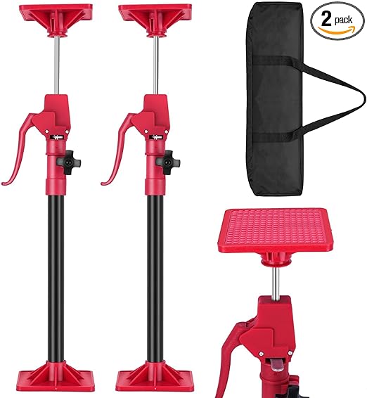 Cabinet Jacks for Installing cabinets,from JSZYO Renovation System. Adjustable from 19-45 inches. Suits cabinets & Drywall, Holds 80 pounds. Comes as 2 - Piece Set.