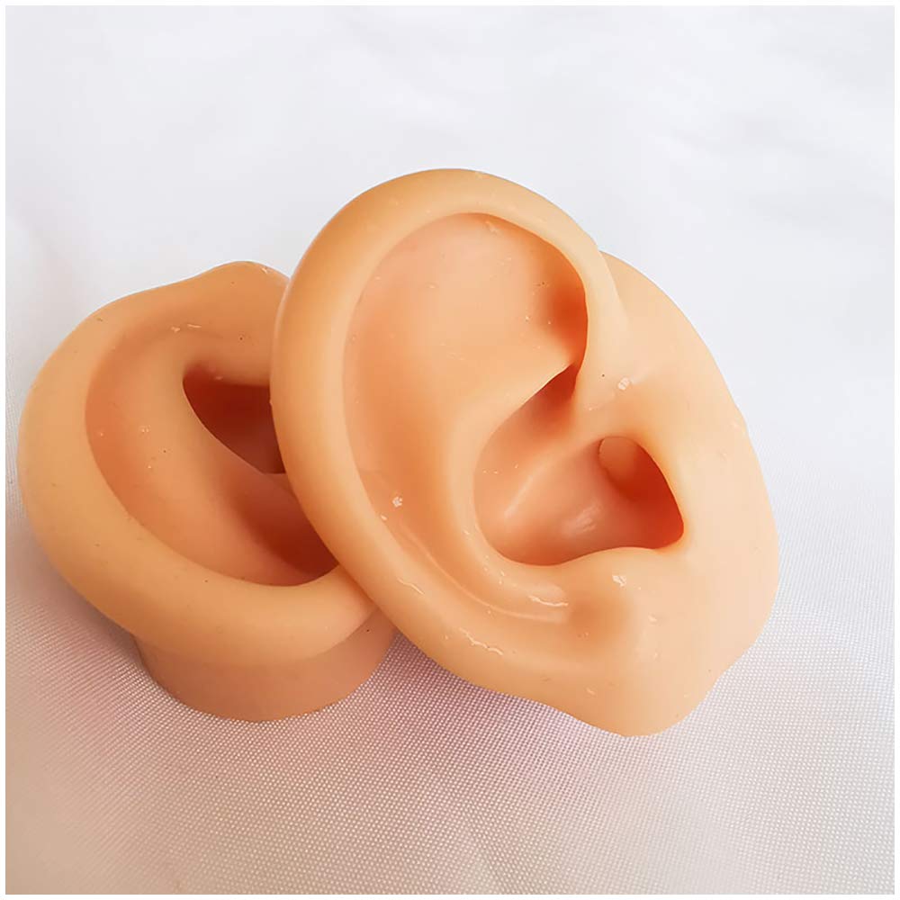 Sjdopulse Simulation Ear Model Artificial Ear Model - Soft Silicone Ear Model - For Acupuncture,Ear Picking Practice,Studs Earring Display Props