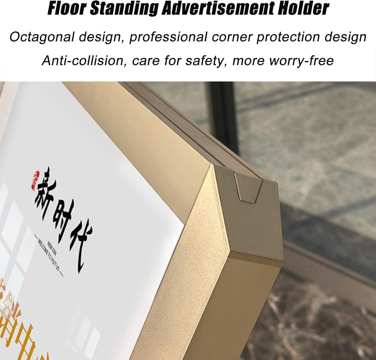 Soporte metálico para letreros, Expositor de Suelo Resistente, Soporte para Carteles Ajustable en Vertical y Horizontal para anuncios y avisos. (50x70cm)