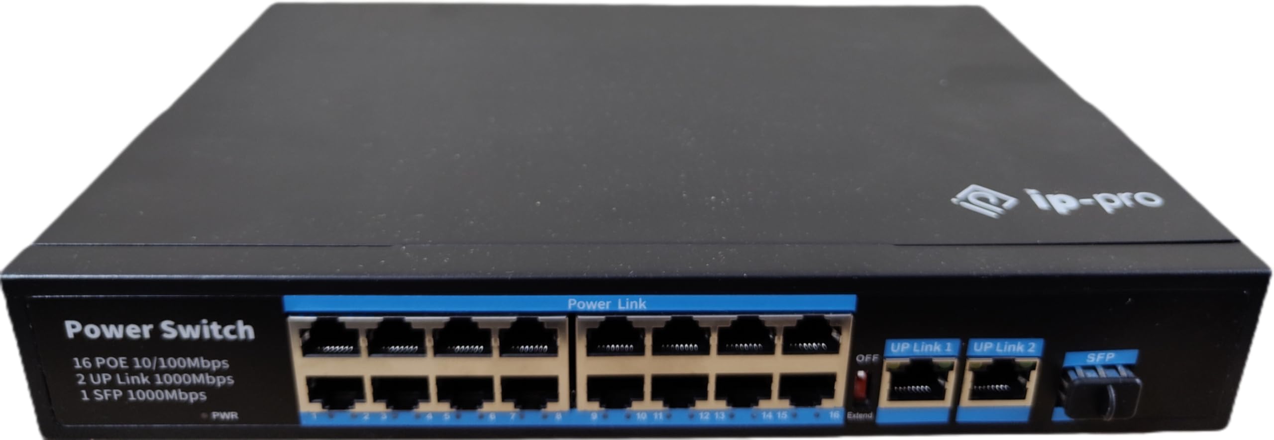 IP PRO 16 Port Gigabit PoE Switch 16 PoE Port+2 Port up Link+one Port SFP @300W Easy Smart Plug & Play Sturdy Metal w/Shielded Ports Support QoS, Vlan, IGMP and Link Aggregation-image-32