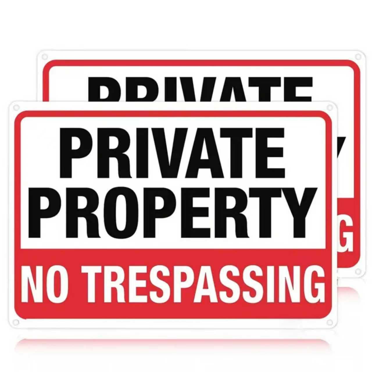 2Pack Private Property No Trespassing Signs Metal, Private Property Signs Outdoor,No Trespassing Reflective Rust-Free Weatherproof for Indoor & Outdoor Use, Gate Sig/ns for Outside, Keep Out Sig/n