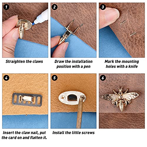 Image of GORGECRAFT 4 Sets Turn Lock Bee Shape Bag Clasps Closures Latch Metal Hardware Clip Clasp Buckles for Purse Handbag Backpack Craft Making