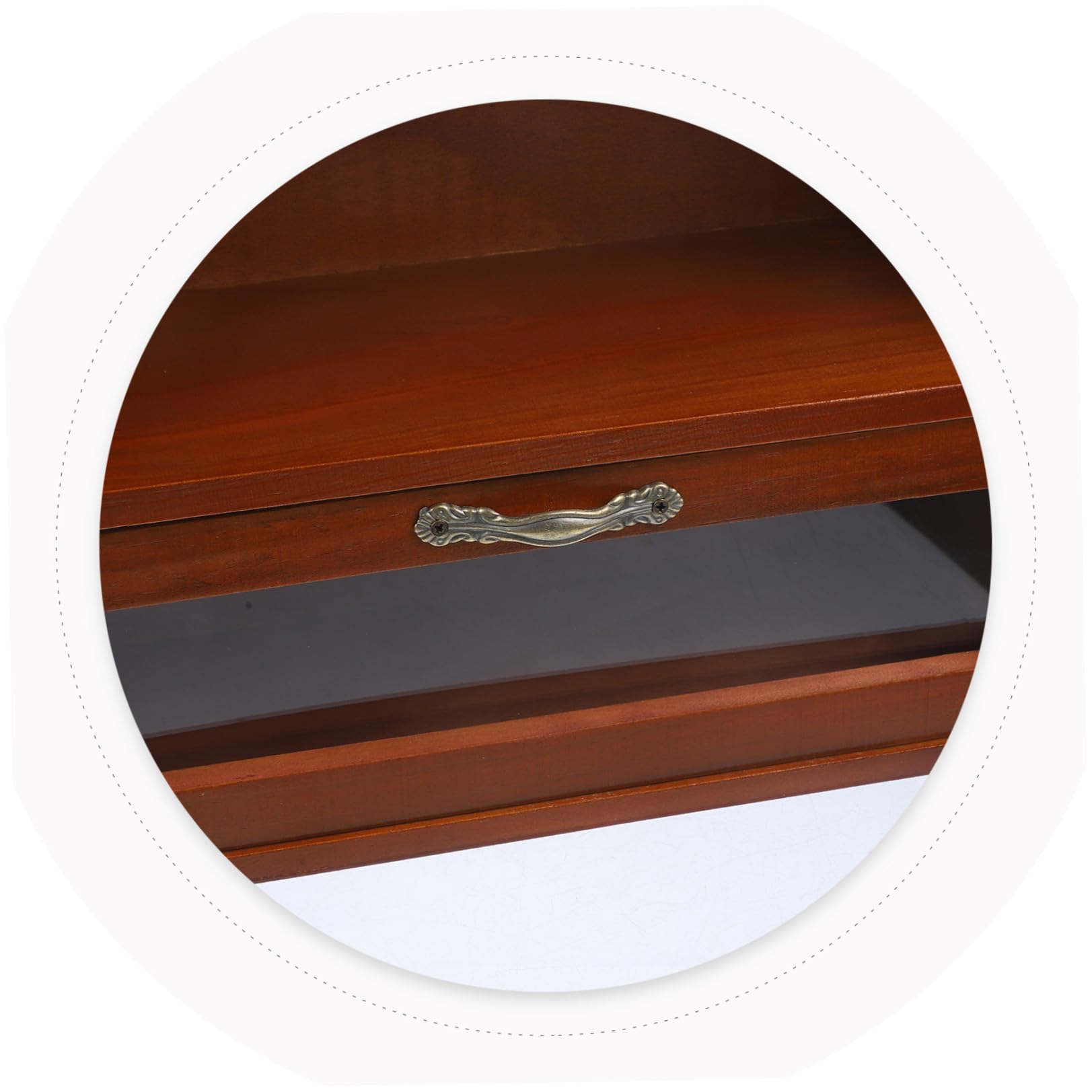 PATKAW Organizer Vintage e Fondo Stabile Superficie Liscia in Legno Coperchio, Grande Capacità Scatola Portaoggetti a Cassetti da Tavolo per Cucina o Scrivania