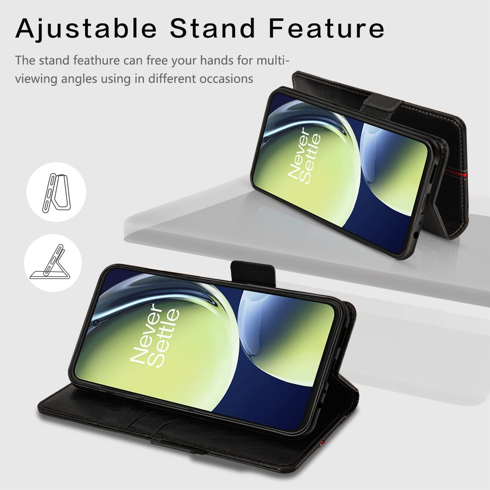 For OnePlus Nord CE 3 Lite 6.72" Case Magnetic Leather Flip - View #6