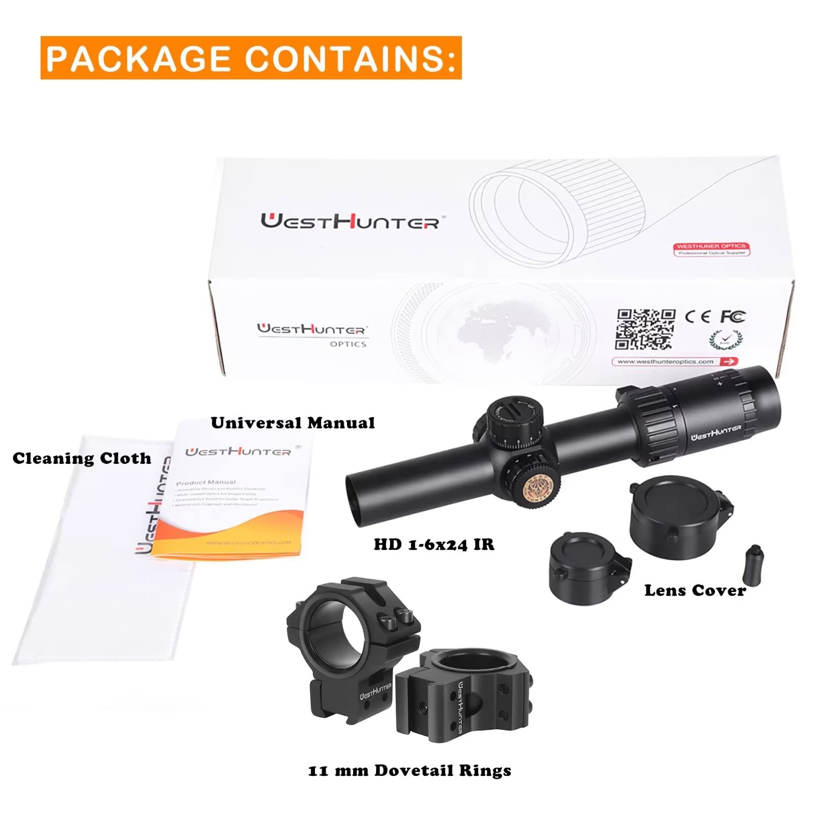 Amazon.co.jp: WestHunter Optics HD 1-6x24 IR LPVO ライフル