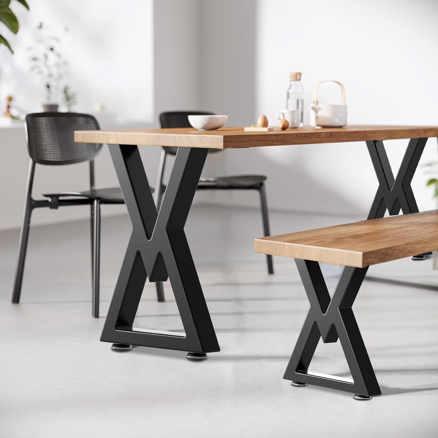 36 Metal Table Legs, Bench Legs Chair Legs, Heavy Duty Desk Legs Coffee Table Legs, Black Metal End Table Legs, DIY Furniture Legs (ZT-V-36IN)