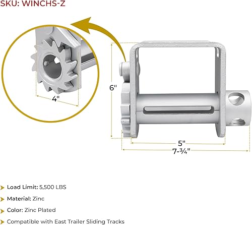 Miniatura 5 de Mytee Products Cabrestantes deslizantes, cabrestantes de remolque de cama plana LL de doble L (paquete de 4)