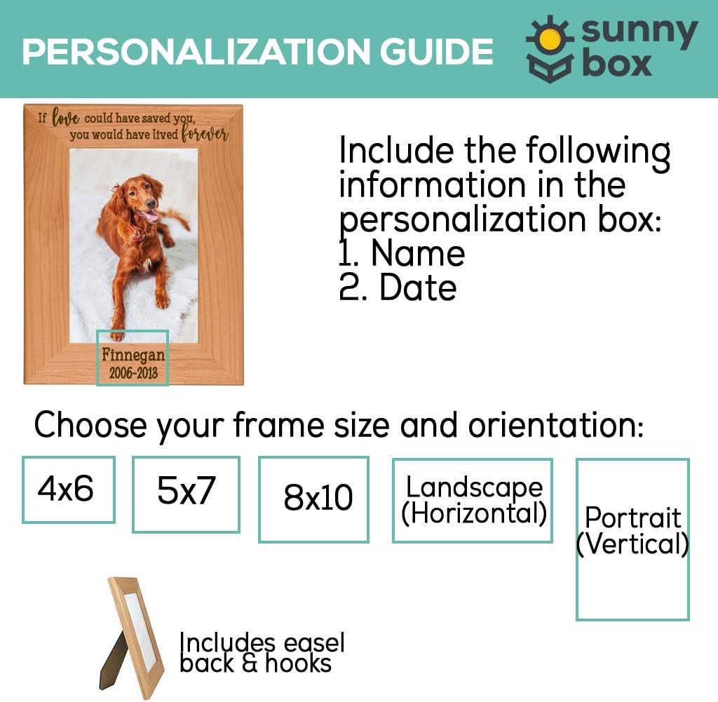 Pet Memorial Personalized Engraved Wood Picture Frame | If Love Could Have Saved You, You Would Have Lived Forever | Pet Memorial Gift | Custom Frame | 4x6, 5x7, 8x10 | Pet Lover Gift | Pet Loss Frame