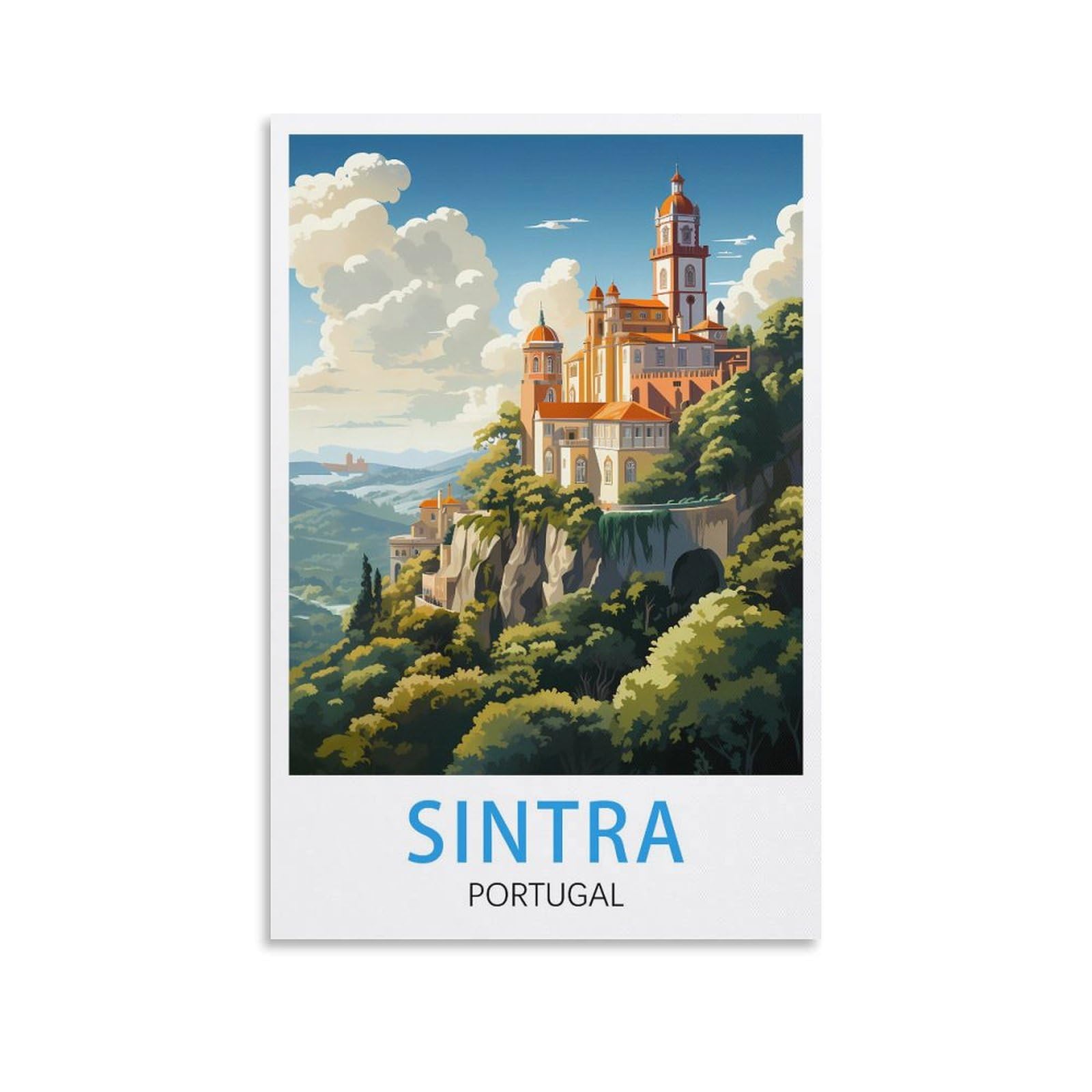 EZMLFA 5D Diamond Painting Kits for Adults,Sintra Portugal,DIY Full Round Drill Diamond Dot Gem Art Kits for Adults,Crafts for Decor 30x40cm