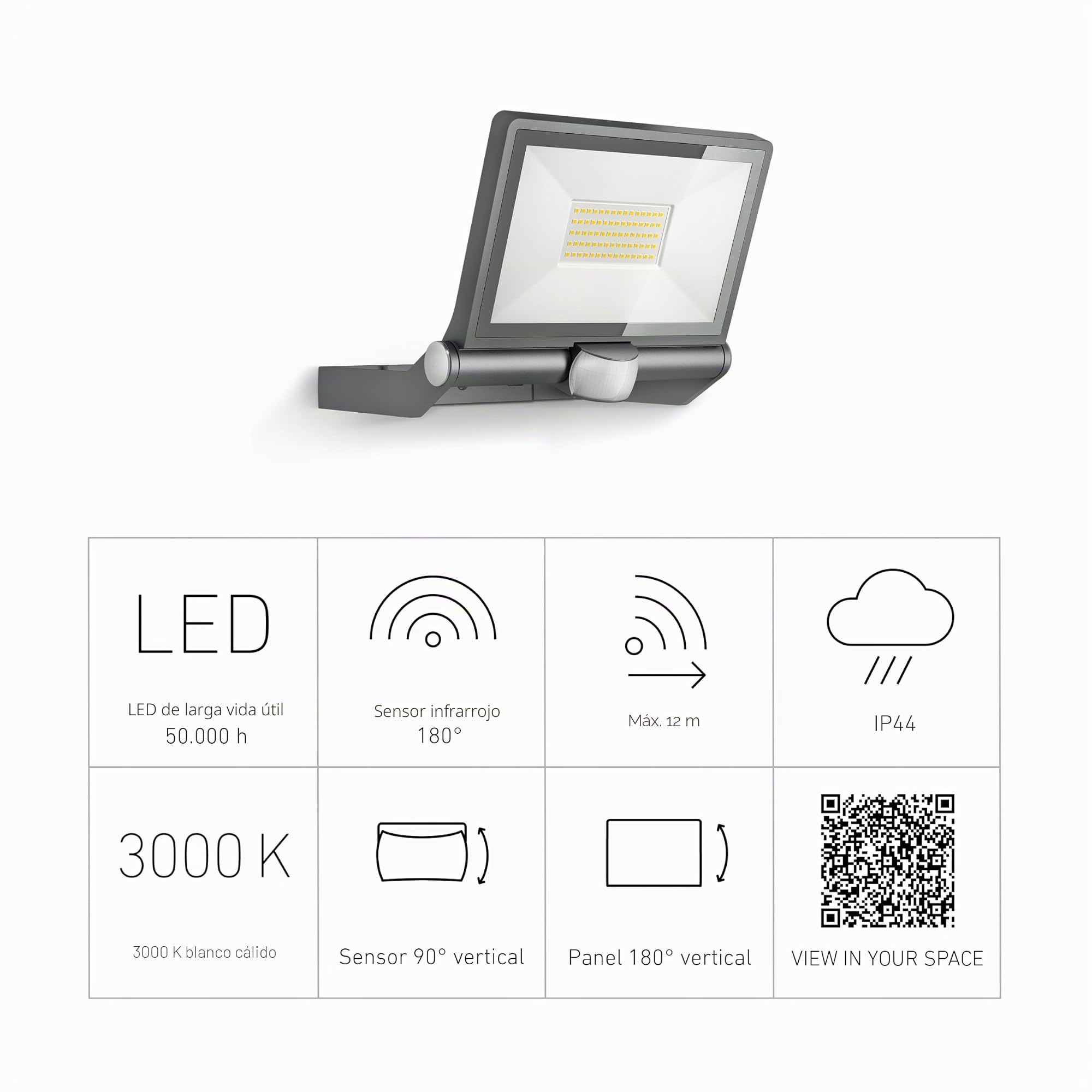Steinel XLED ONE XL S Foco LED para exteriores, antracita