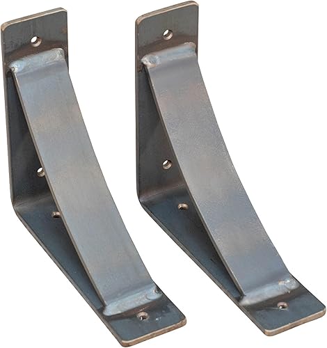 RRD - Soportes de mantel de acero resistentes (paquete de 2) para chimenea, soporte de soporte de encimera, soporte de acero soldado a mano, soporte