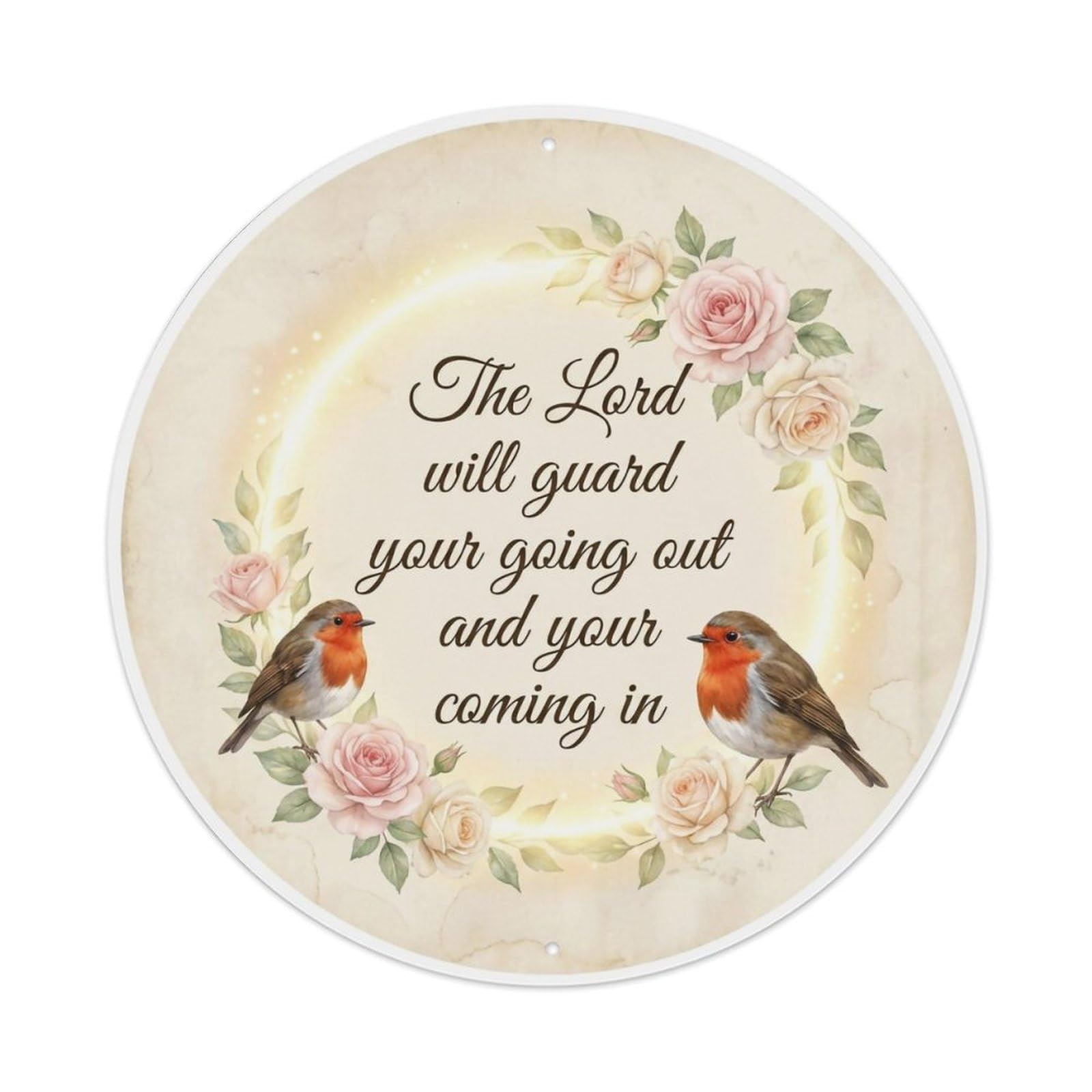 European Robin Garden Sign Heaven Love Guardian Metal Tin Sign