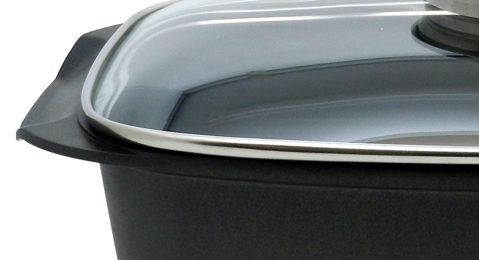 ELO Alucast - Rostiera 32 cm, con coperchio in vetro e pulsante aroma, rivestimento antiaderente ELODUR Select, adatta al forno, a induzione, colore: Nero