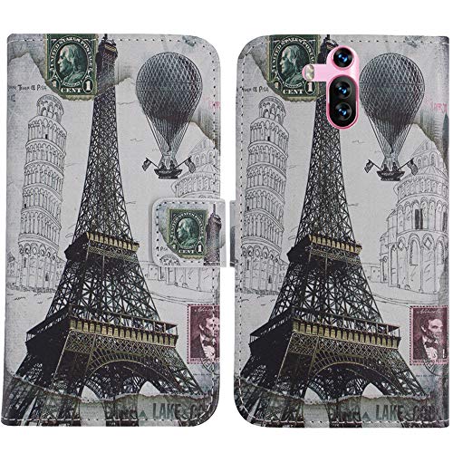 TienJueShi Eiffel Tower Fashion Style Book Stand Flip PU Leather Magnet Card Slot Protector Phone Case for Xgody Mate RS 6 inch Cover Etui Wallet