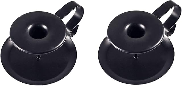Retro Iron Candle Black Candlestick Holders, Single-head Candlelight Tabletop Holder Stand for Christmas Valentine Wedding Party Candelabra & Room Decoration Display Candelabrum(Set of 2)