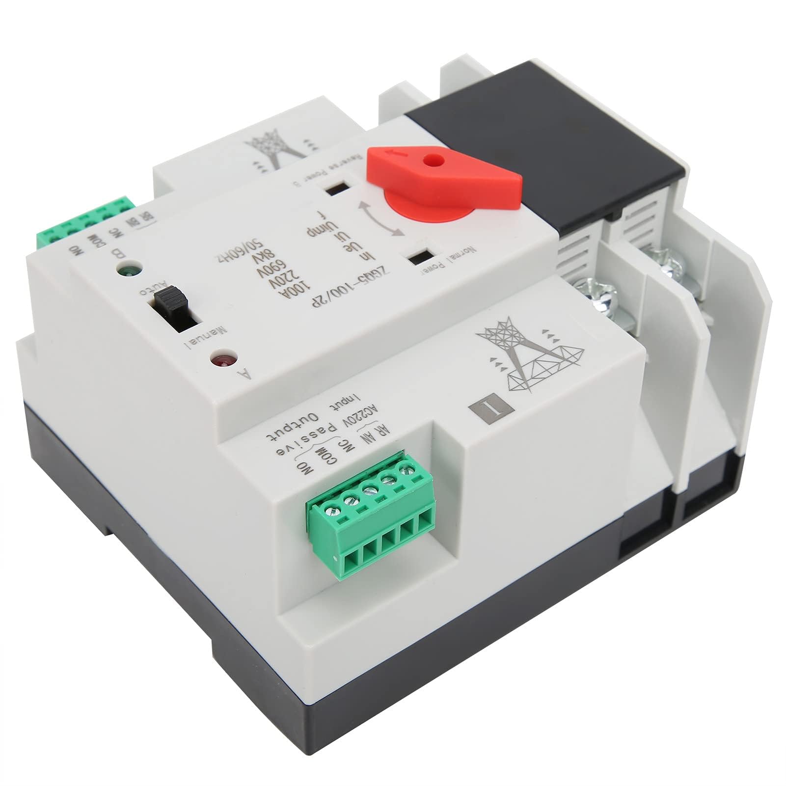 Interruttore di Trasferimento Automatico a Doppia Alimentazione Controller Ininterrotto Interruttori di Conversione Piccoli in Plastica Ignifuga 220V 220
