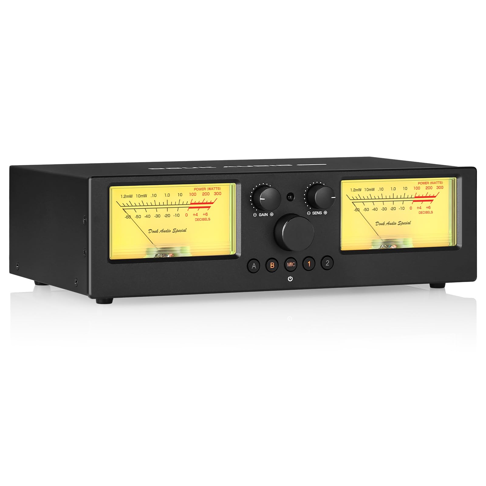 Nobsound VU3PRO オーディオセレクター スピーカー 切替器: 2入2出 VUメーター付 350W高負荷対応 真空管アンプ保護 ホームシアター用