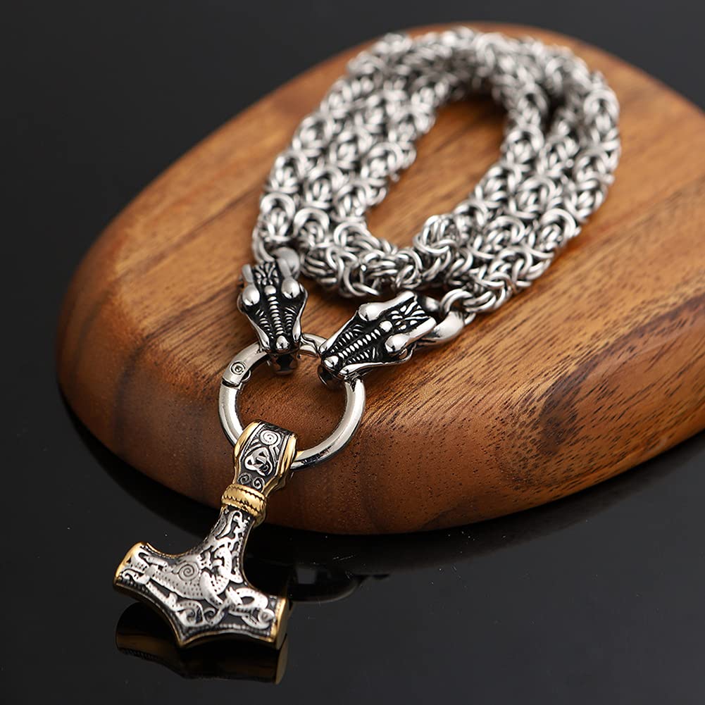 Naszyjnik ze stali nierdzewnej. Warkocz link paracord bransoletka Nordic Viking Talizman Biżuteria Łańcuch smoka