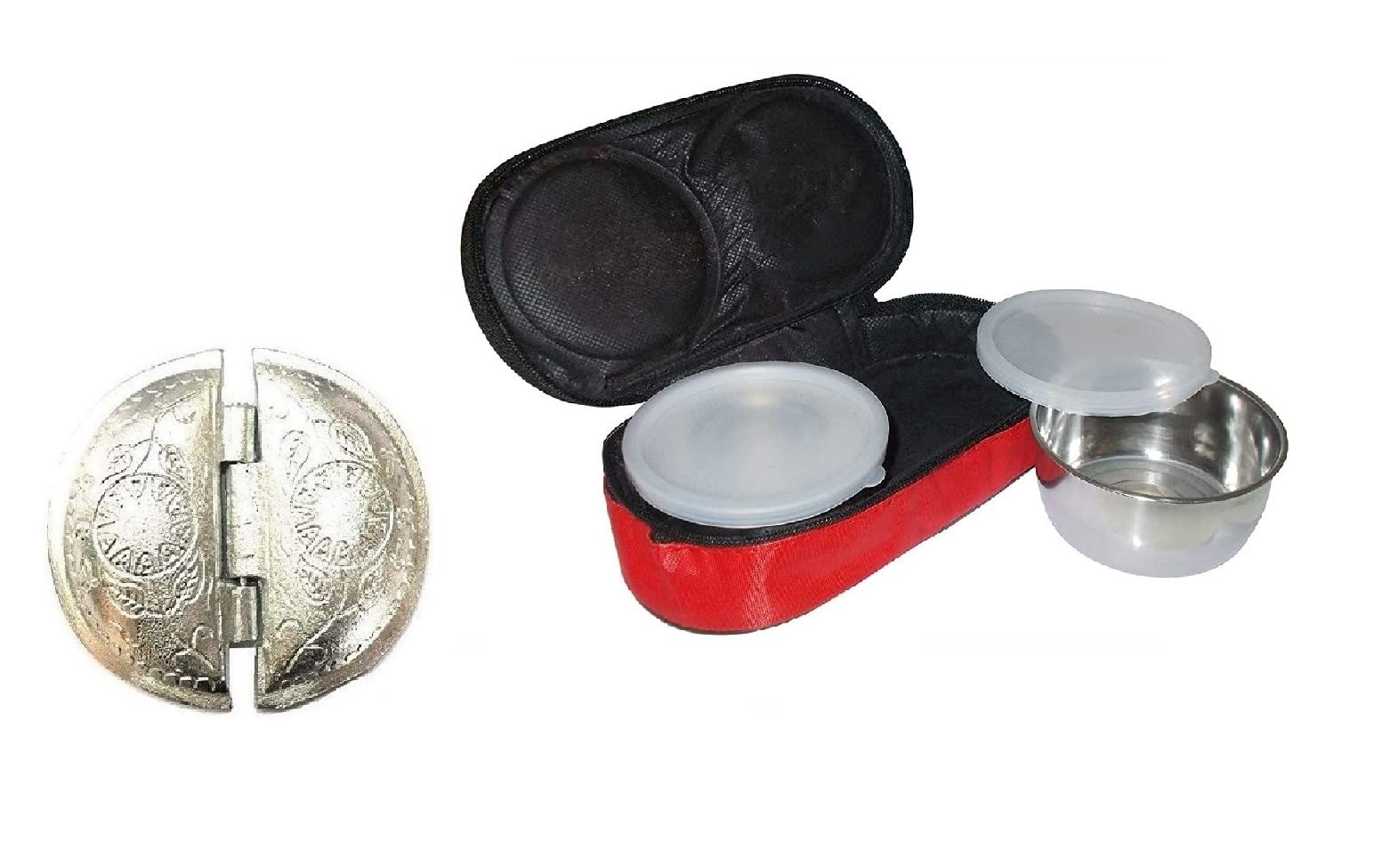 Blue WonderAluminum Gujiya Maker Mould Cutter Sacha Machine, Kitchen Molds for Festivals,with 2Pcs Lunch Box Pack of 2 (Multicolour)