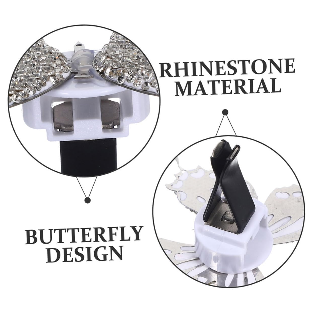 SOLUSTRE 5 Pezzi Di Clip Per Bocchette Di Ventilazione Per Auto A Forma Di Farfalla Decorazione Automatica Per Auto Con Strass