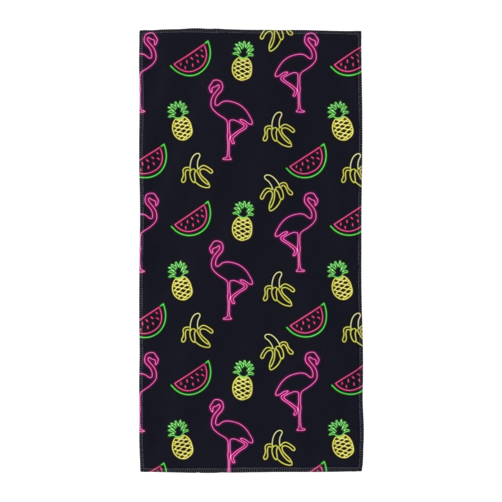 SDEGTHO Pineapple Banana Flamingo Soft Absorbent Long Towel For Gym Sports Picnic Leisure Use