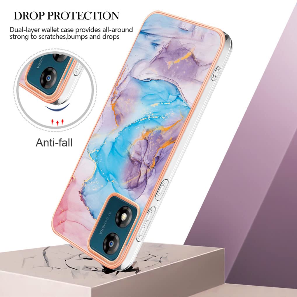 HAOYE Cover per Motorola Moto E13, Custodia in TPU a gradiente Colori, [Rinforzare la con Angoli] Custodia Trasparente Silicone Morbida Ultra Sottile Case (Oro Nero
