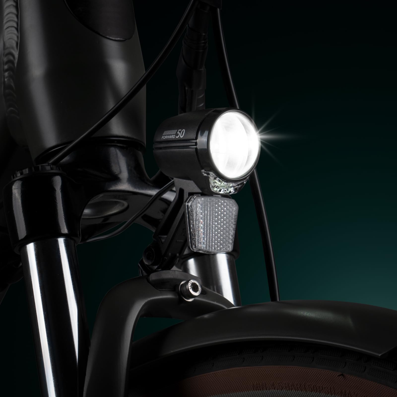 Phare Velo E - Bike LED Bike Light 40 Lux Avec Réflecteur Et Homologation Stvzo, Feux De Vélo, Phares De Vélo, Phares De Vélo Avant, Phares Avec Plaque De Refroidissement En Aluminium