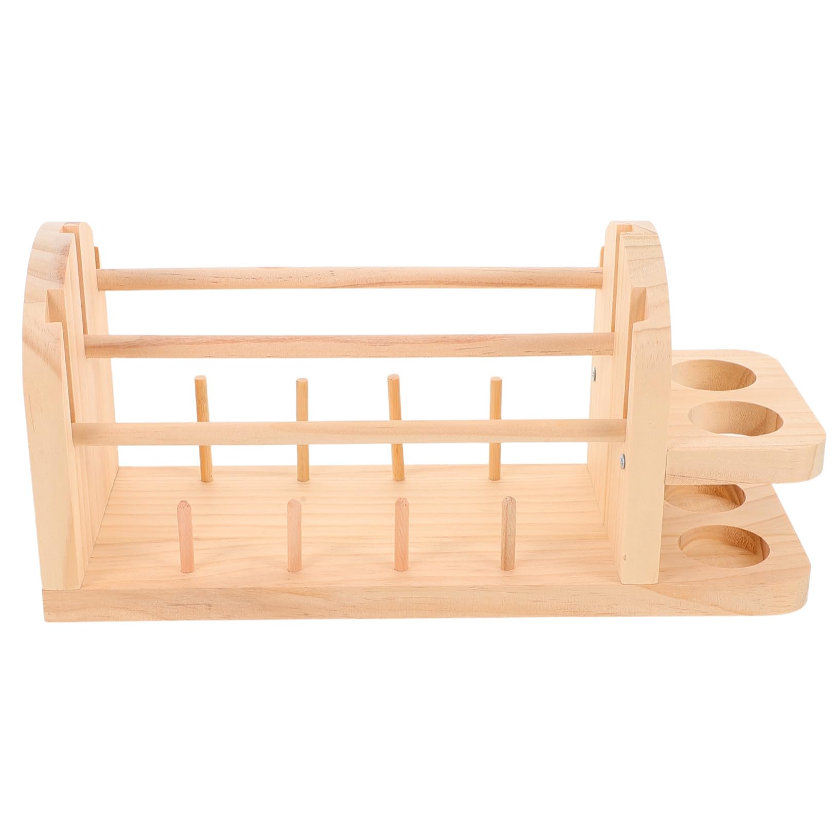 Housoutil Estante de Hilo Portátil de Madera Dispensador de Soporte para Hilo Giratorio Doble Organizador para Tejer y Manualidades Casa o Taller