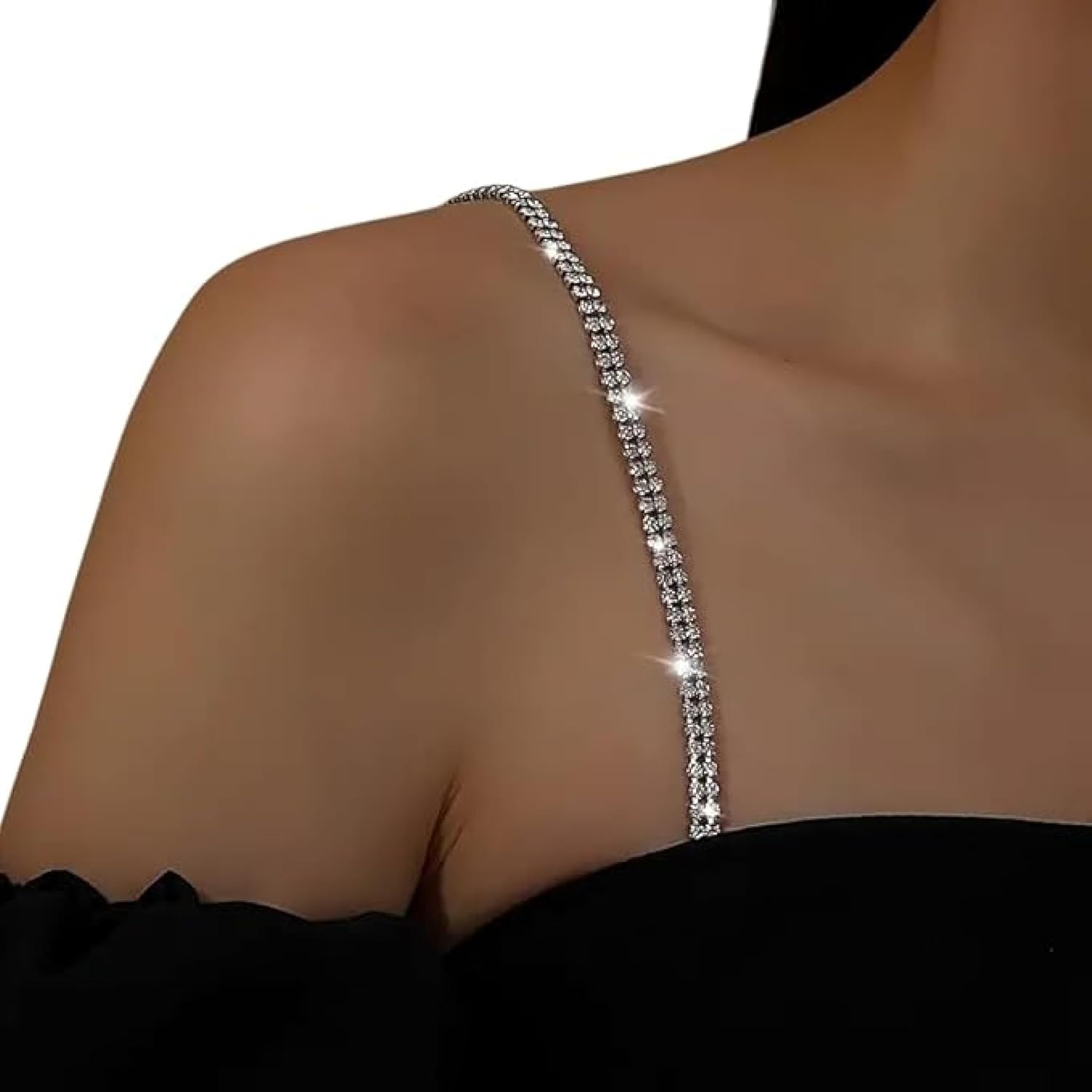 CURATED CART 2 Pcs Adjustable Rhinestone Bra Straps for Women – Non-Slip Bling Shoulder Straps – Sexy Crystal Dress Accessories – Replacement for Wedding, Party Outfits and Beachwear CURATED CART 2 Pcs Adjustable Rhinestone Bra Straps for Women – Non-Slip Bling Shoulder Straps – Sexy Crystal Dress Accessories – Replacement for Wedding, Party Outfits and Beachwear