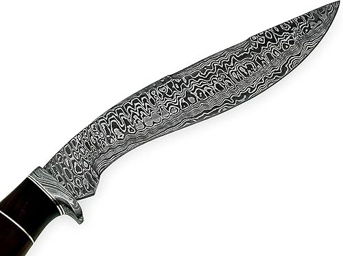 Miniatura 2 de Poshland RG-156 Cuchillo Kukri de acero de Damasco hecho a mano de 15.00 pulgadas - Agarre perfecto