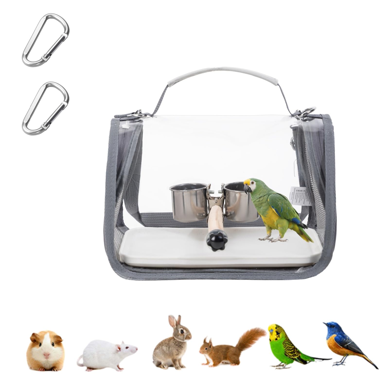 Cage de Transport aviaire,Sac de Transport pour Oiseau avec perchoir | Cage légère pour Perruche - Perroquet, Calopsitte, Cacatoès, Perruche, Conure, Voyage Extérieur, Camping, Road Trip