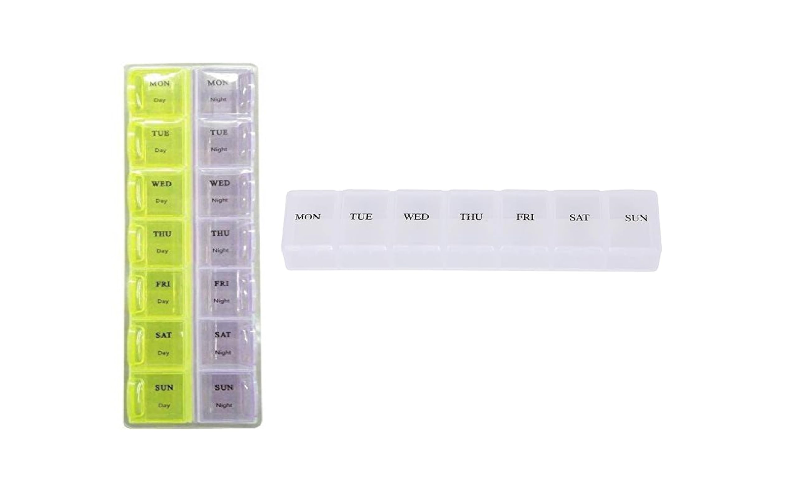 M.F.H DOUBLE LAYER AND SINGLE LAYER Pill Storage with Snap Lids 7 Days Tablet Medicine Organizer Case (Morning & Night) (PACK OF 2) RANDOM COLOUR COMBO-image-28