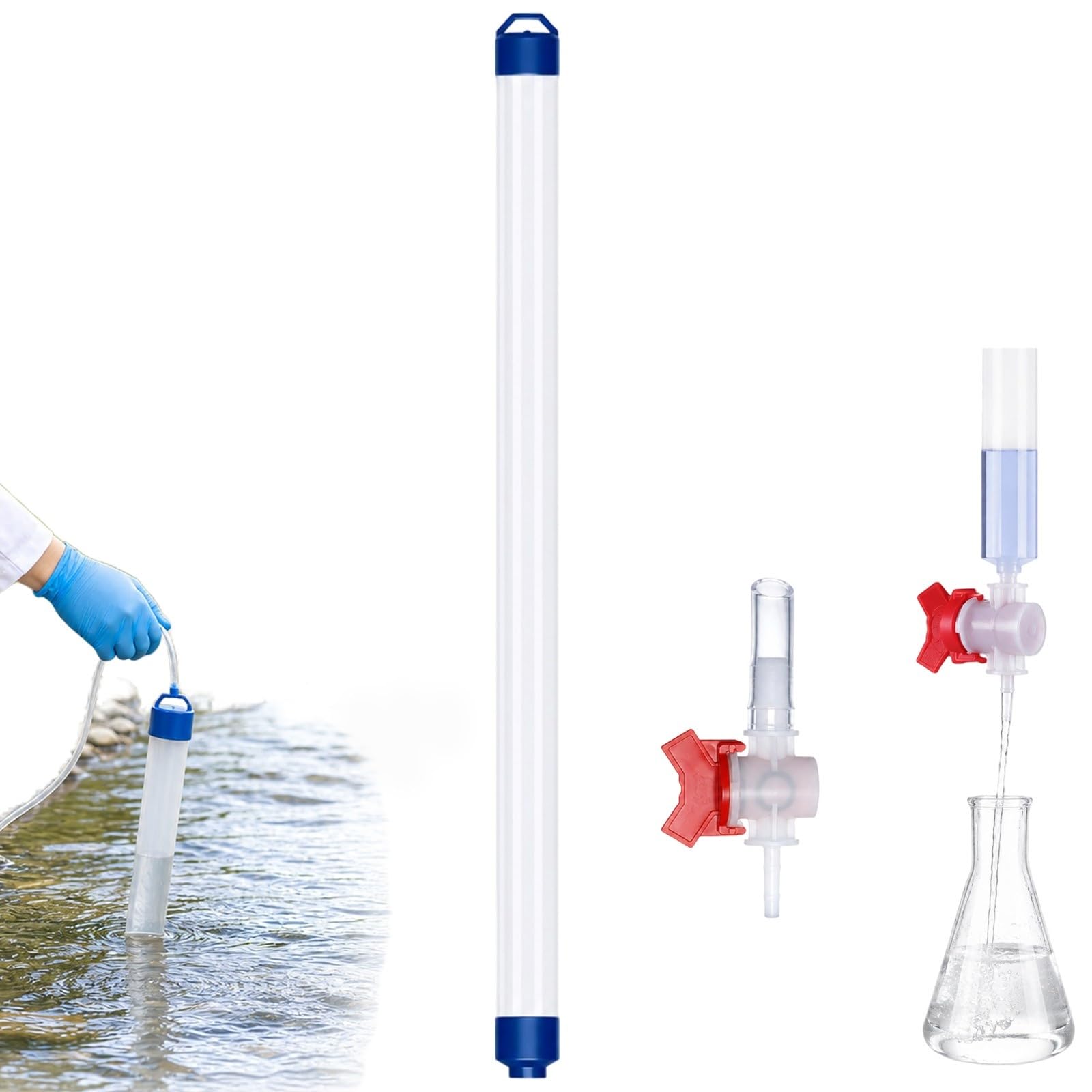 Campionatore a tubo per acque sotterranee in PVC trasparente