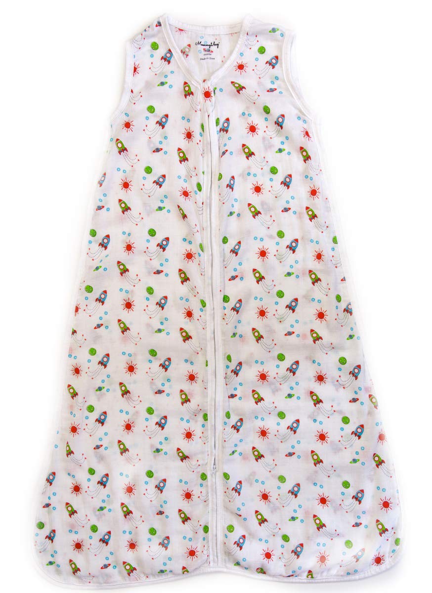 Mommy’s Hug Sleeping Bag with Zipper 100% Organic Cotton Muslin Very Soft (Multi Color, L12-18)
