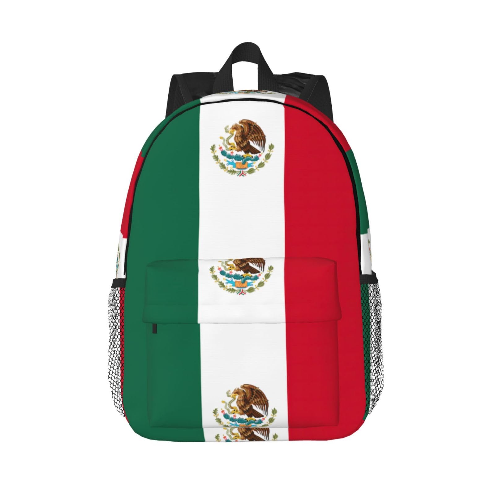 Flag Of Mexico Backpack Basics Classic Rucksack School Bag Men And Women Work Multi-Functional 15 Inch