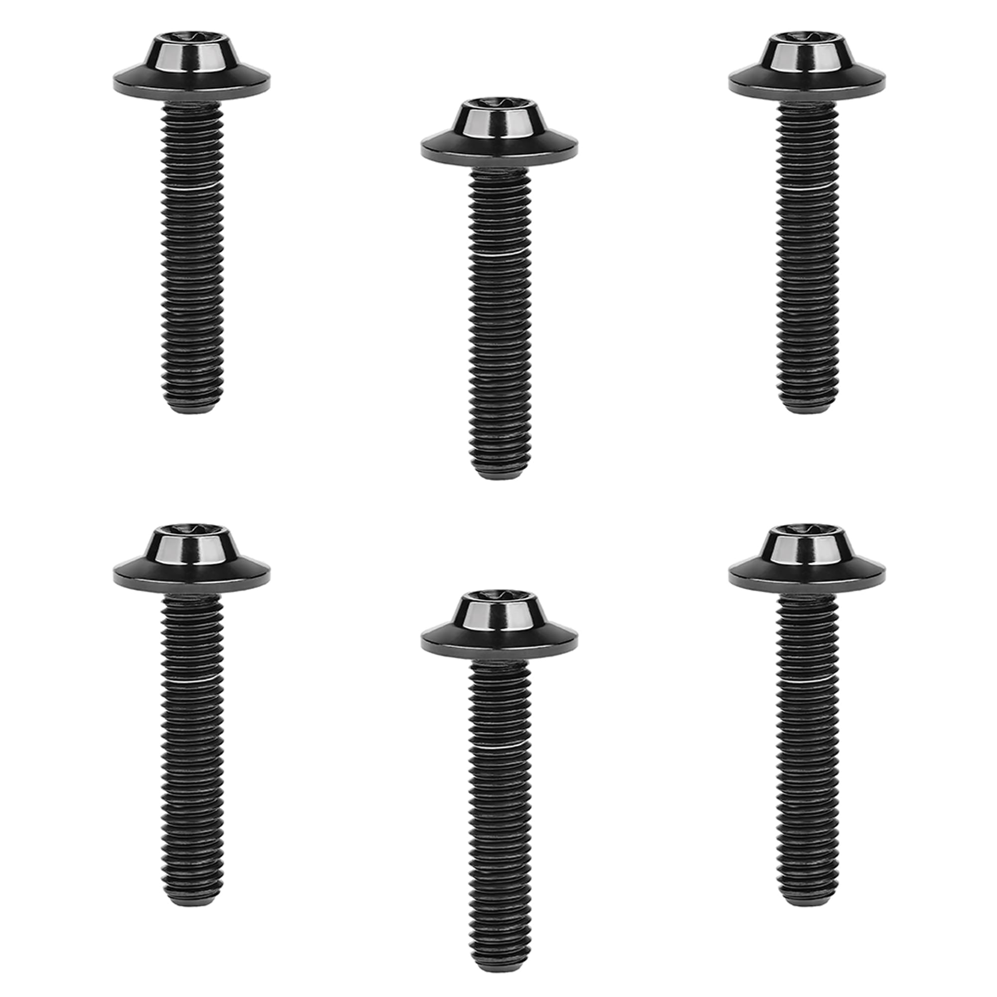 DWAMMEBRS Bolt M5 M6x10 12 15 20 25 30 35mm T25 T30 Torx Head Screw Pack of 6(Black,M6x35mm)
