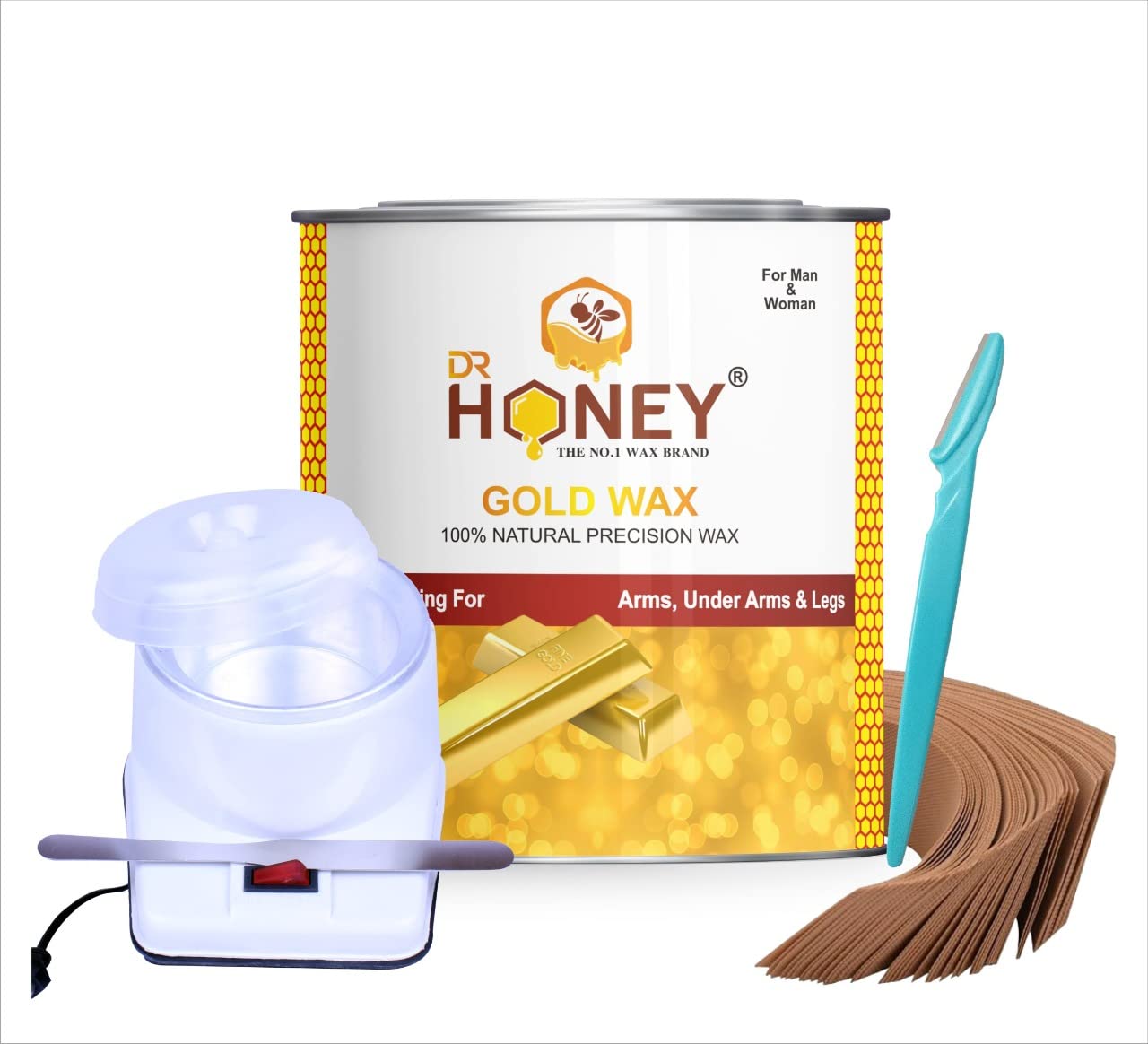 DR HONEY gold wax strip face Razor wax knife heater all skin wax full