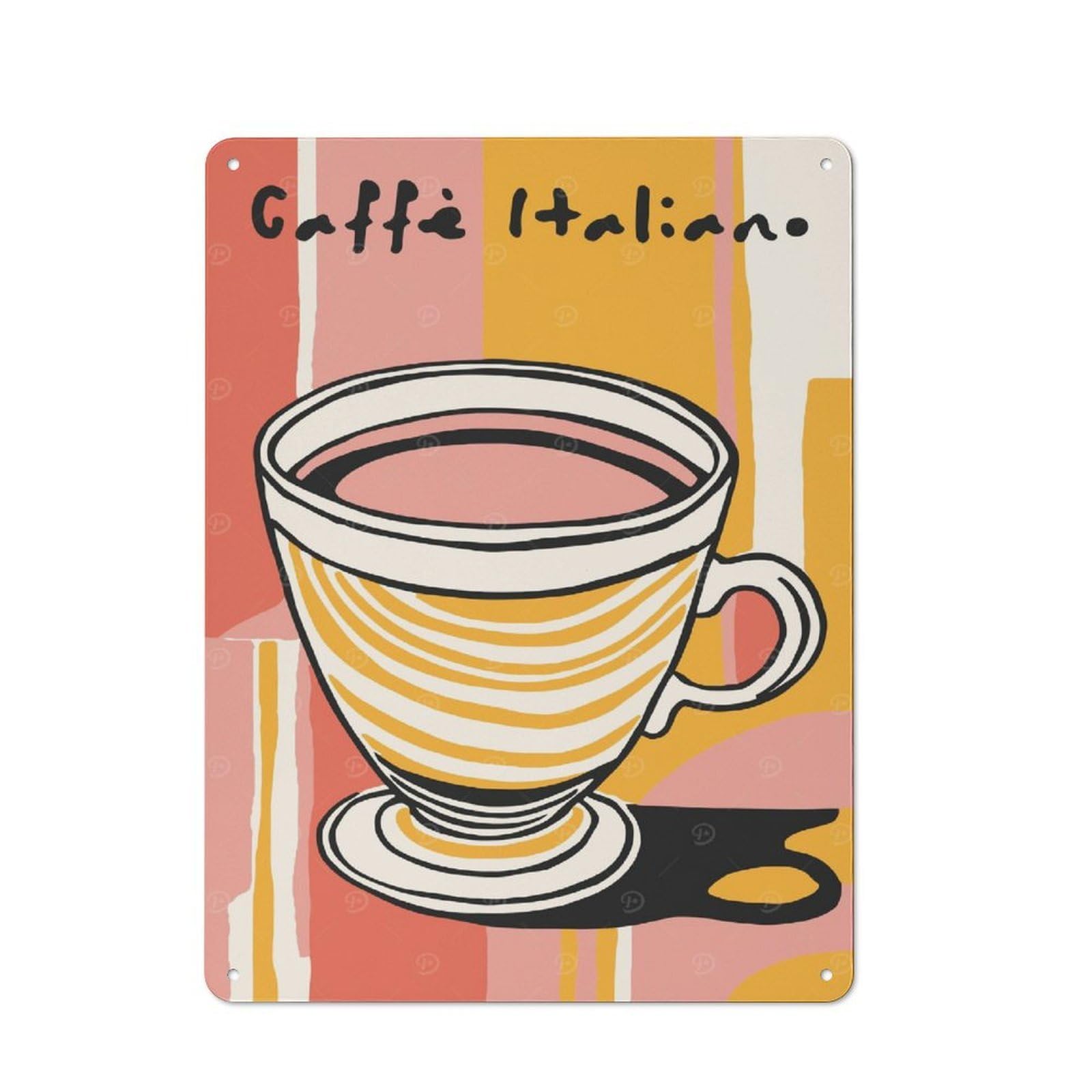 Junmoney Style-10 For Hobby Room Or Studio, Caffe Italiano Wall Art Retro-Style Tin Sign 40X30cm, For Room Styling Across Hobby Rooms And Studios