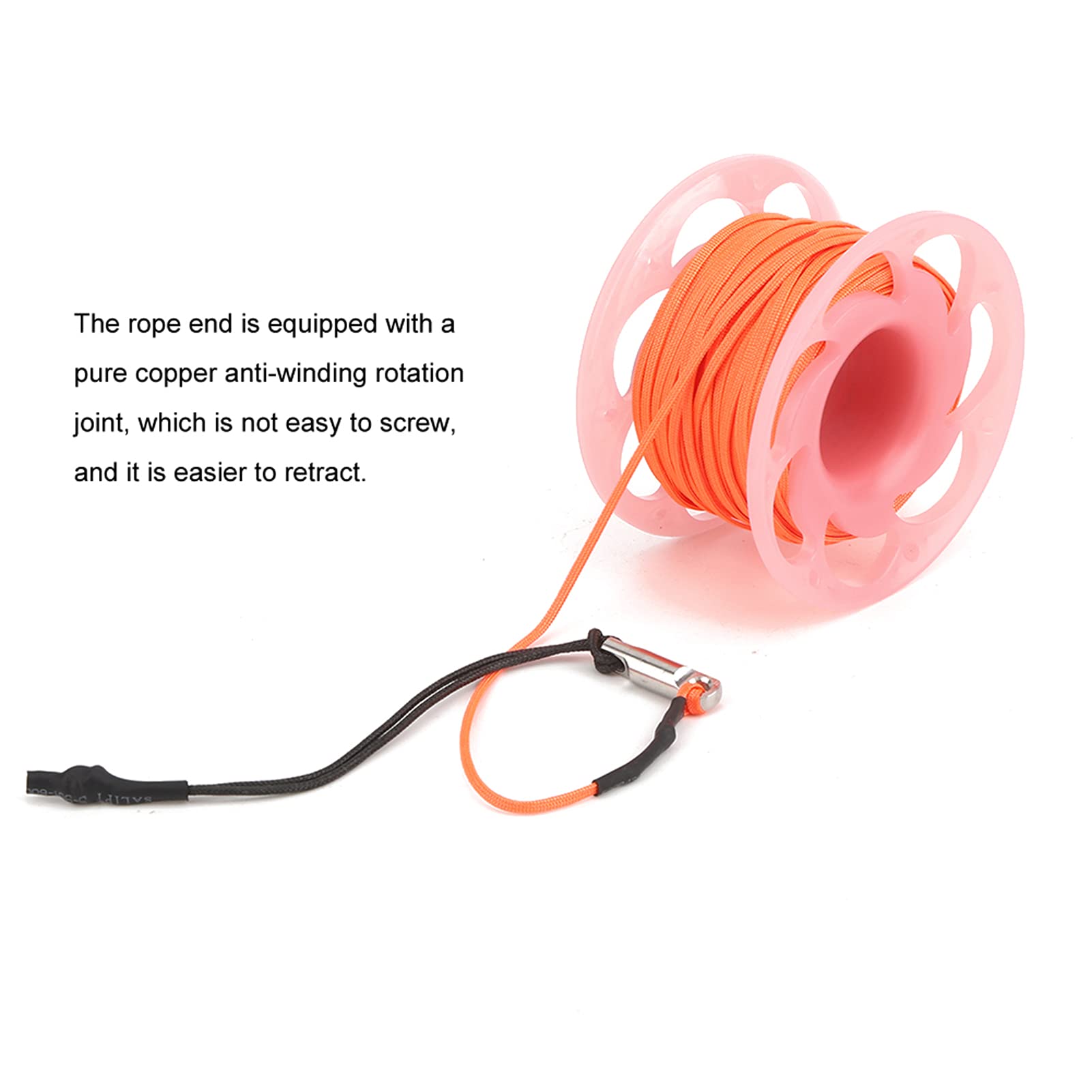 Gavigain Plastic Wire Reel Dual Heads Diving Marker Buoy Rope Wheel Guide Thread Spool for Underwater Activities (Rosy)
