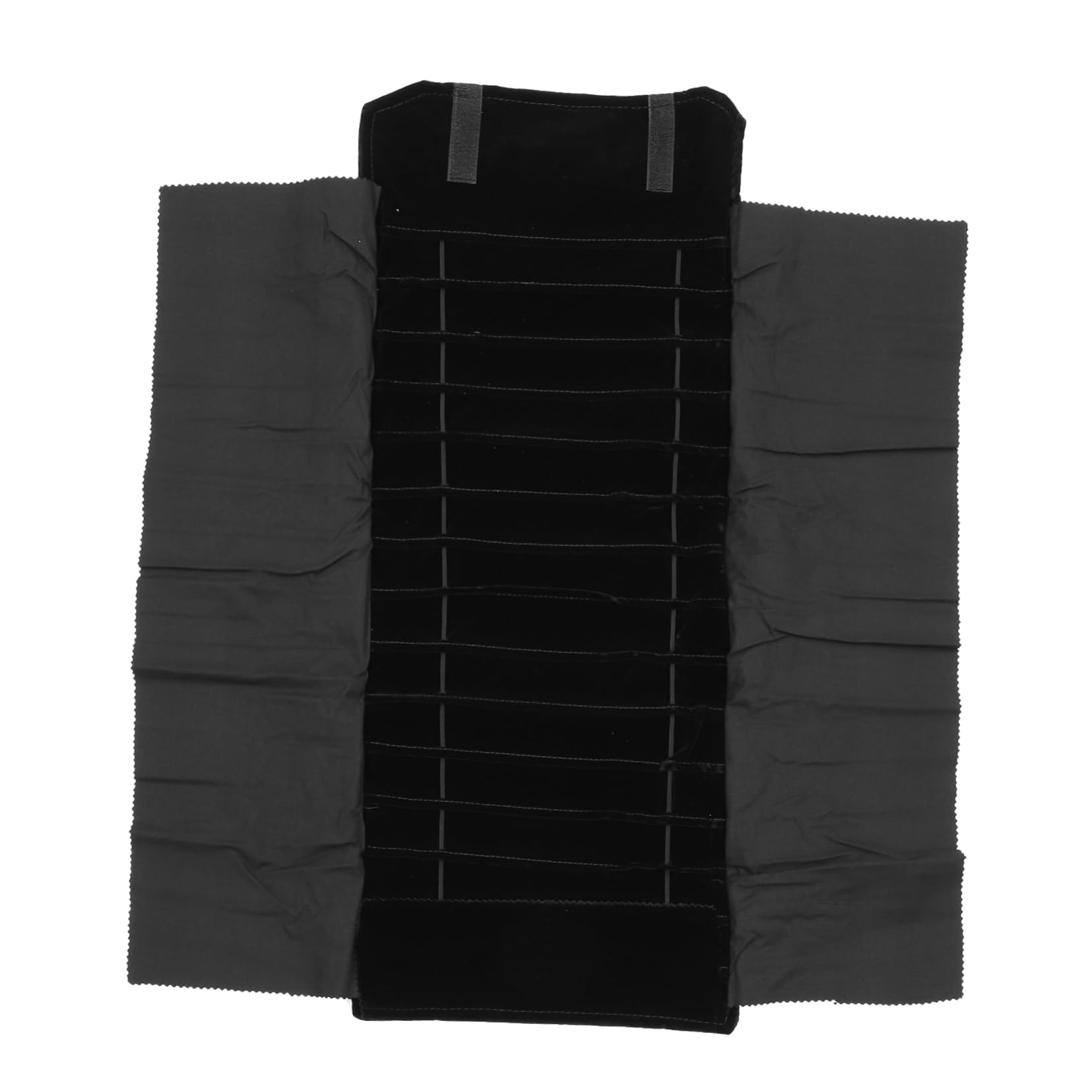 MAGICLULU Astuccio Organizer Gioielli Pieghevole in Flanella Nero | Custodia Arrotolabile Leggera, Mantiene Piccoli Accessori Ordinati e Protetti, Formato Compatto da Viaggio