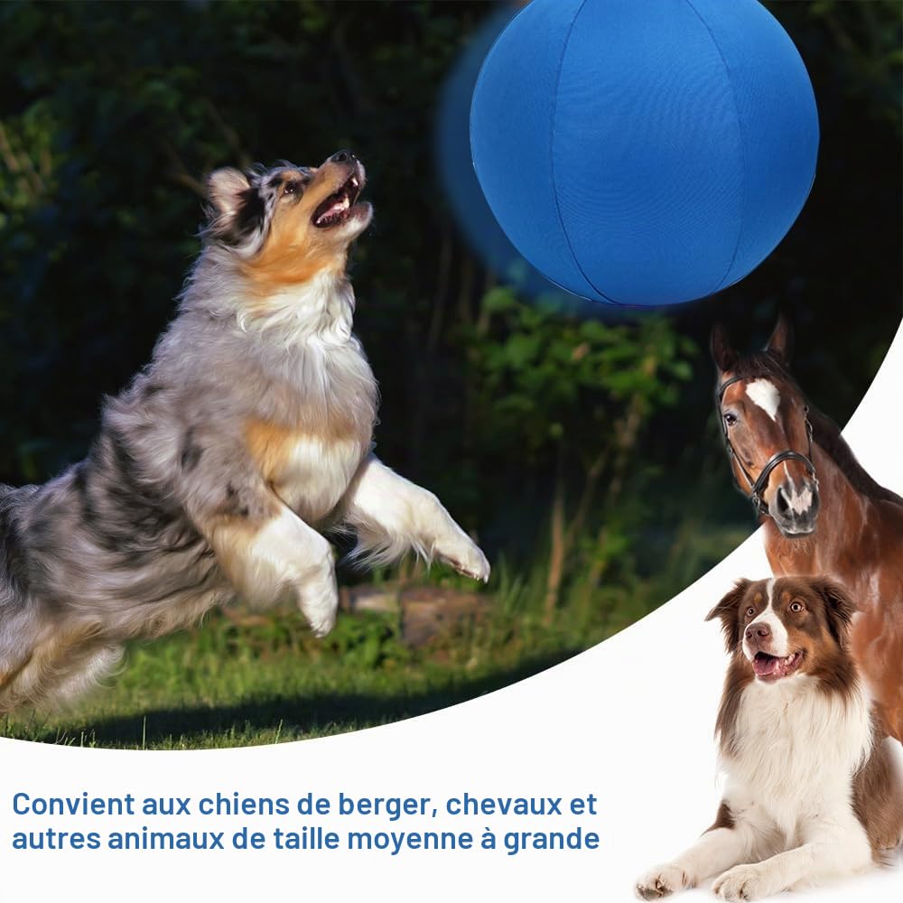 DONGKER Balle D'élevage de Chiens de 18 Pouces,Balle Gonflable pour Chevaux et Chiens a Haute Élasticité avec Poignée pour Chiens et Chevaux de Petite,Moyenne et Grande Taille