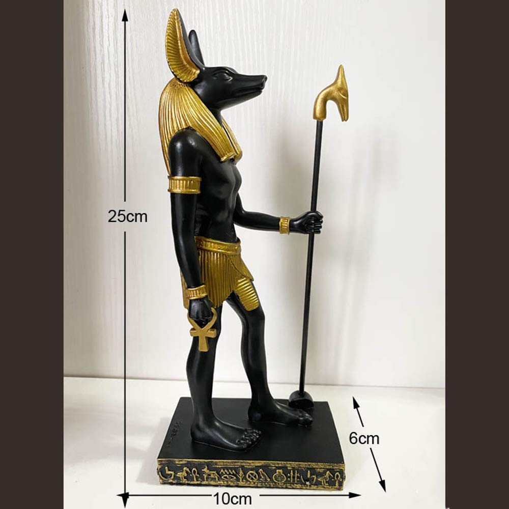 Amazon.co.jp: 古代エジプト立ちホルス鳥頭像置物アヌビス犬神の