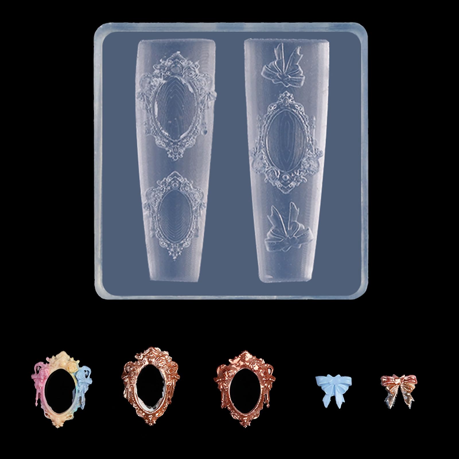 LIUZIKUN Nails Art Silicone Mold 3D Nails Art Carving Mold Templates for Precise Embossed Pattern Nails Tools Nails Charm