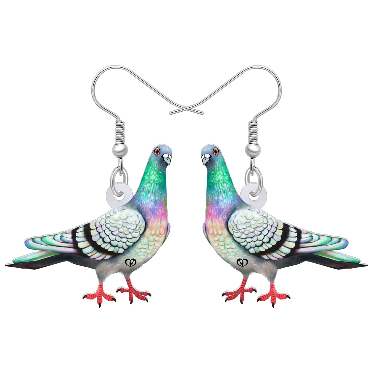 BONSNYAcrylic Drop Dangle Anime Blue Dove Pigeon Bird Earrings Jewelry For Women