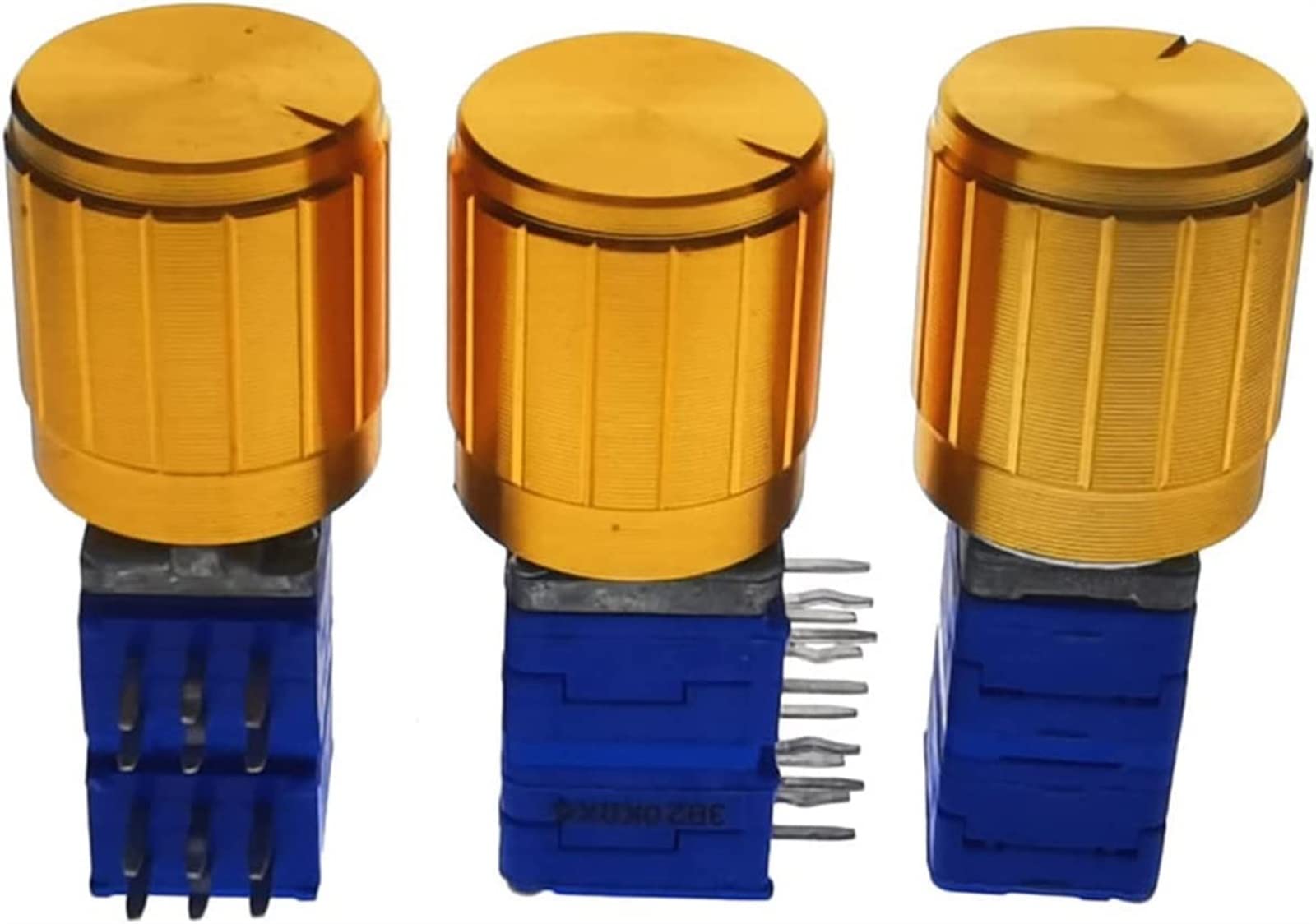 Potenciómetro 3 uds PTD904 + perilla de aluminio dorado B20K B20KX4 potenciómetro giratorio de 4 piezas DIP12 Componentes electromecánicos