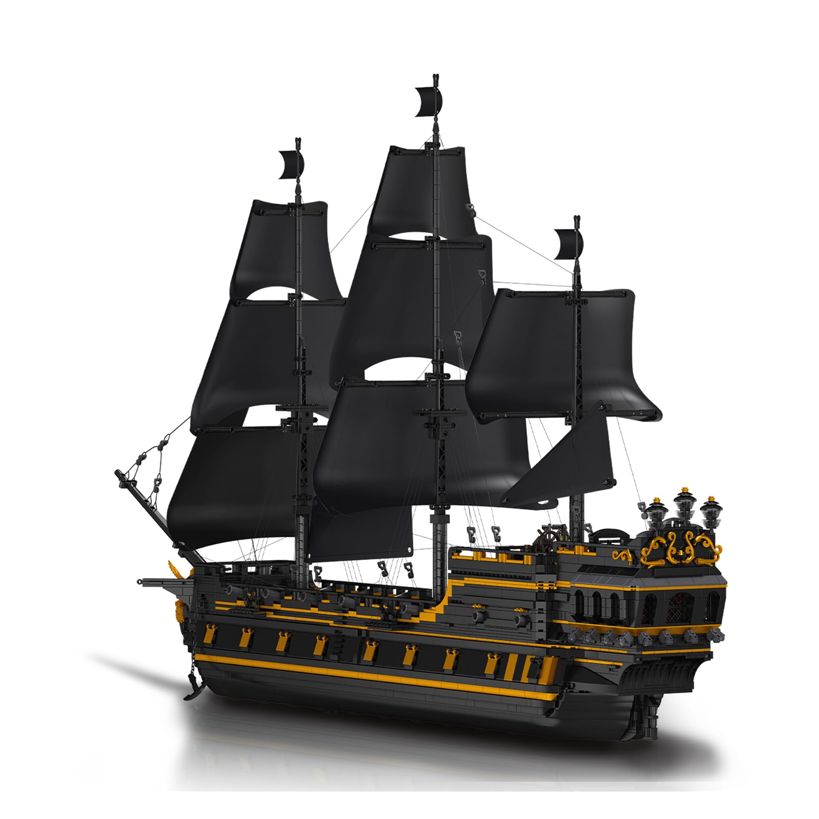 Nueris Pirate Ship Model Building Blocks Sets - 5266+ Pieces MOC Large Black Pearl Boat Sailboat Construction Blocks Toys Model Kits - Halloween Gifts Ideas for Adults and 14+ Boys