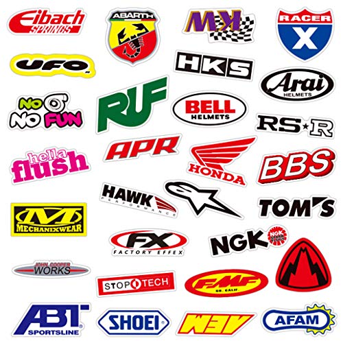 Tinyuet Pack de Pegatinas, 50 Calcomanías de Vinilo Impermeables, Ideal para Niños/Jóvenes para Teléfono Móvil, Ordenador Portátil, Cafetera, Maletas de Viaje - Motocicleta