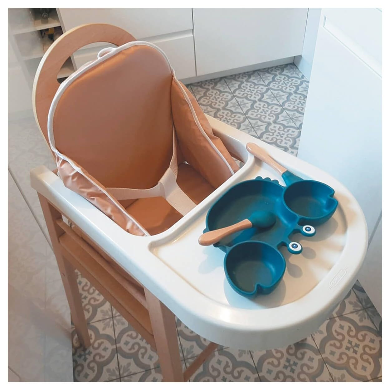 Coussin de chaise PVC avec sangles de sécurité cassonade